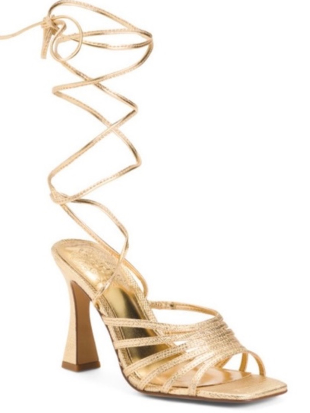 Vince Camuto Gold Heels Sandals - Picture 3 of 4
